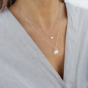 Sterling Silver Personalized Initial Necklace Custom Letter Charm Stamped 925